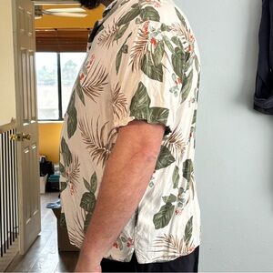 Old Navy Leaf Print Shirt - Green and Cream